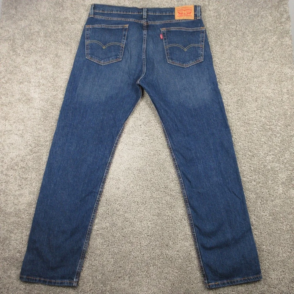 Levis jeans Mens 36x32 Blue 505 Regular Straight Faded Whisker Zip Denim Pants